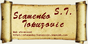 Stamenko Topuzović vizit kartica